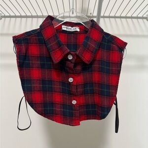 Fake Collar Unisex Adult Dickey Detachable Plaid Collar Half TopMock Blouse